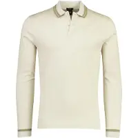 HUGO BOSS Creme lange mouw poloshirt 2-knoops Boss Black Slim Fit