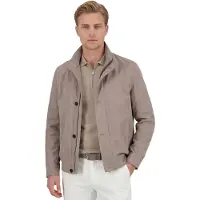 Bugatti Zomerjas wijde fit beige knopen en rits