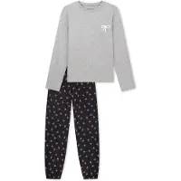 Schiesser Nachtkledij ' Nightwear ' donkerblauw / grijs gemêleerd