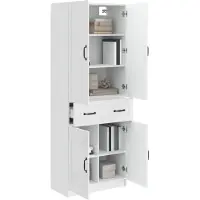 vidaXL Kast Set 2 st Hoogglans Wit Bewerkt hout
