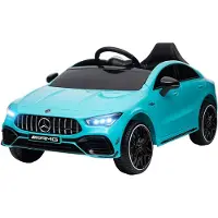 AIYAPLAY Elektrische kinderauto, 12V, kinderauto met 2.4G afstandsbediening, lichtblauw