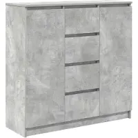 vidaXL Dressoir met laden, betonkleur, 100,5 x 35 x 98,5 cm