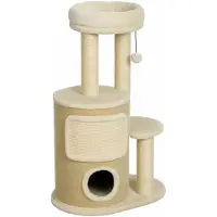 PawHut krabboom met een krabton met twee verdiepingen, kattenboom met sisal krabpalen