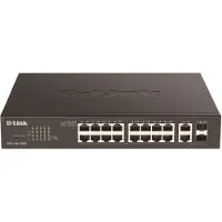D-Link DGS-1100-18PV2 Smart Managed Switch 16x Gigabit Ethernet, 2x ComboGE/SFP, desktop/19"-rackmontage