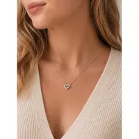 Trend ketting met hartje - verguld - Stijlvolle ketting - zilverkleurig - Roestvrijstalen -Cadeau Voor Vrouwen- cadeau -Valentijn - Liefde - Verrassing