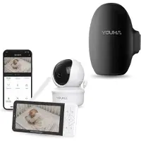 Youha Slaapcomfort Pakket – Babyfoon met Camera & Baby Rocker - Zwart