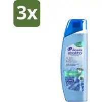 Head & shoulders 3 x - Anti-Roos Shampoo - Pure Intense - Extra Verkoelend - 250 ml - Roosvrij Haar - Roosbestrijding - Verkoelend Shampoo - Menthol Shampoo - Frisse Geur