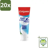 Colgate 20 x Tandpasta Triple Action Xtra White 75 ml - Grootverpakking - Tandpasta - Gaatjes - Wittere Tanden - Frisse Adem - Mondverzorging