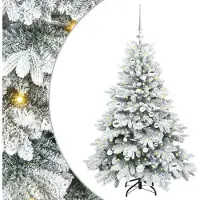 vidaXL Kunstkerstboom met 150 LED met standaard Wit 120 cm PE en PVC