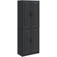 vidaXL Kast Set 2 st Zwart Bewerkt hout
