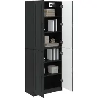 vidaXL Kast Set 2 st Zwart Bewerkt hout