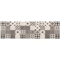 vidaXL Keuken Tapijt Grijze mozaïek 150 x 45 cm 100% Polyamide Wasbaar