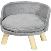 PawHut hondenbed - Verhoogd huisdierenbed met kussen - Ø40,5 cm - Max. 5 kg - Grijs