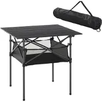 Outsunny Sunny Eettafel draagbare zwarte waterdichte zware cafe restaurant einde kant accent koffie dek achtertuin voortuin meubelen Outdoor Garden Beach