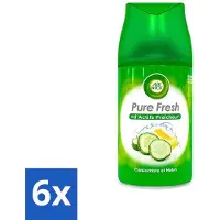 Air Wick 6 x Freshmatic - Luchtverfrisser Navulling - Pure Fresh Komkommer - 250ml - Luchtverfrisser - Geurverspreider - - Komkommergeur - Frisse Geur