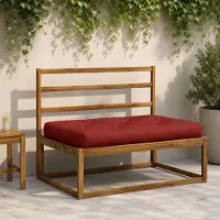 vidaXL Pallet Zitkussen VIANEN 100% Polyester Rood 120 x 80 x 12 cm