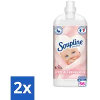Soupline 2 x - Wasverzachter - Hypoallergeen - 56 Wasbeurten - 1350 ml - Wasverzachter - Hypoallergeen - Amandelmelk - Wasgoed - Zachtheid