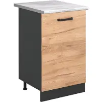 Vicco Keukenonderkast R-Line Goudkleurig Eiken/Antraciet 50 cm marmer werkblad, Model 70290