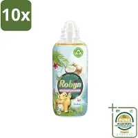 Robijn 10 x Wasverzachter Kokos Sensation 33 Wasbeurten 825 ml - Grootverpakking - Wasverzachter Kokos - Kokos Geur - Wasverzachter Tropisch - Wasverzachter Voor Kleding - Wasverzachter 33 Wasbeurten