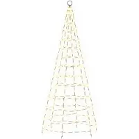 vidaXL String Boom met Vlaggenmast Set 180 cm 200 LED's Warmwit Staal