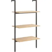 vidaXL Ladderrek met 3 schappen 64x35x120,5 cm lichtbruin en zwart