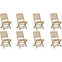 vidaXL Opklapbare stoelen, 8 stuks, 48,5 x 57 x 90 cm, massief acaciahout.