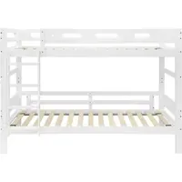 STILVORA Stapelbed 90x200 cm – Ruimtebesparend Kinderbed – Met Ladder En Valbeveiliging – Zonder Matras – Massief Hout – Wit