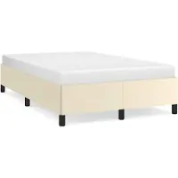 vidaXL Bedframe zonder matras 120x190 cm kunstleer crème