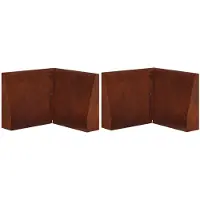 vidaXL Keermuur 2 st 50 x 50 x 50 cm weervast staal Roestkleurig