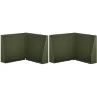 vidaXL Steunmuur, 2 stuks, 50 x 50 x 30 cm, staal, olijgroen
