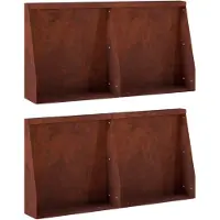 vidaXL Keermuur 4 st 40 x 12 x 30 cm weervast staal Roestkleurig