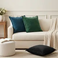 vidaXL Kussensloop 6 st HOUTEN Zwart 60 x 60 cm Fluweel