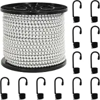 vidaXL Bungee Koorden met Haken 10 mm Zwart en Wit PP en rubber