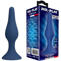 Mr play - SLIM SILICONE ANAL PLUG BLUE L