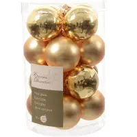 Kaemingk Kerstballen set 16-delig | glas | lichtgoud | 3,5cm