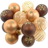 Kaemingk kerstboom microballen bruin goud mix 3 cm 9 stuks