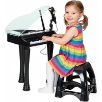 AIYAPLAY - Elektronisch keyboardset voor kinderen - Kunststof - 37x30,5x60,4 cm - Zwart