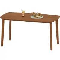 HOMCOM Eettafel 150 x 80 cm, keukentafel voor 6 personen, landelijke stijl, lichtbruin