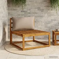 vidaXL Rugkussen PUTTEN 100% Polyester Taupe 70 x 40 x 15 cm