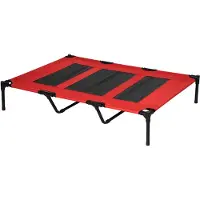 PawHut Paws hondenligstoel outdoor hondenmand kattenmand dierenmand slaapplaats rood