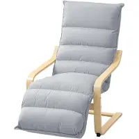 HOMCOM -Lounge-Sessel-Polyester, Birkenlaminat-93-114L x 67B x 105H cm-Hellgrau