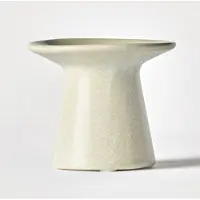 HEMA Kaarsplateau ⌀10x11cm Zwier keramiek wit (wit)