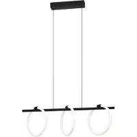 Eglo Caranacoa, flexibele bevestiging, zwart, wit, zwart, wit, kunststof, staal, kunststof, zwart
