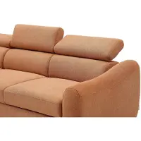Vente-unique Hoekslaapbank links in terracotta getextureerde stof BESEMA