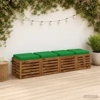 vidaXL Zitkussens SOEST 4 st 100% Polyester Groen 50 x 50 x 7 cm