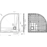Vente-unique Extra platte opzet- of inbouwdouchebak, uitsnijdbaar in SMC-hars in een kwart cirkel - Wit - 90 x 90 cm - SYFORSA