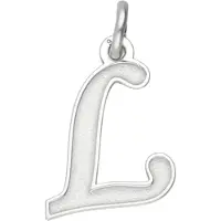 MOOYE ® - Collectie Zilveren letter L sierlijk mat-glans kettinghanger
