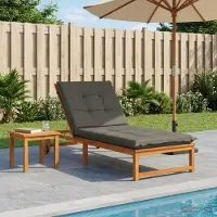 vidaXL Ligstoel Kussen GEMERT 100% Polyester Grijs 190 x 70 x 9 cm