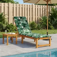 vidaXL Ligstoel Kussen GEMERT 100% Polyester Bladpatroon