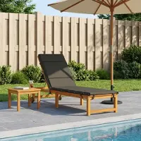 vidaXL Ligstoel Kussen GEMERT 100% Polyester Antraciet 200 x 60 x 3 cm